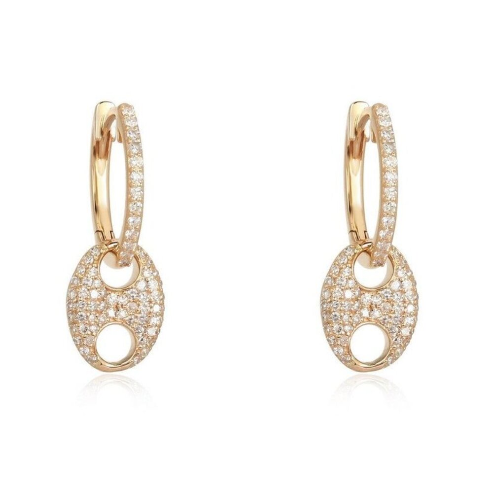 Everlasting Diamond 14K (or 18k upon request) Yellow Gold Danglers Drop Earrings